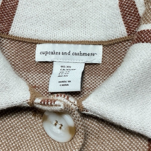cupcakes & cashmere - EC - Camel and Cream Check Trench Coat - Picture 2 of 3